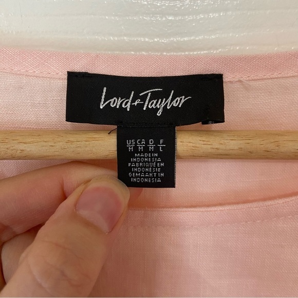 Lord & Taylor NWT 100% Linen Blush Pink Ruffle Summer Dress Size Medium - Picture 7 of 8